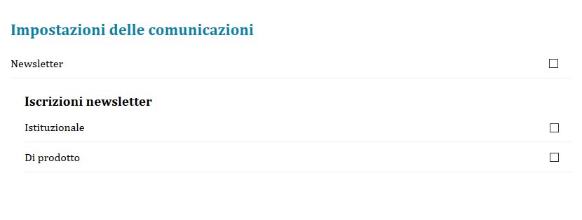 Gli utenti possono modificare le impostazioni relative alle newsletter
